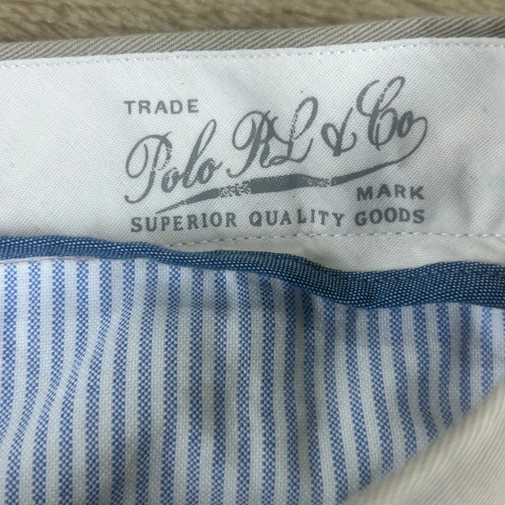 Polo Ralph Lauren Slim Fit Chino Pants Men 32x34 Khaki Tan Cotton Twill Trousers